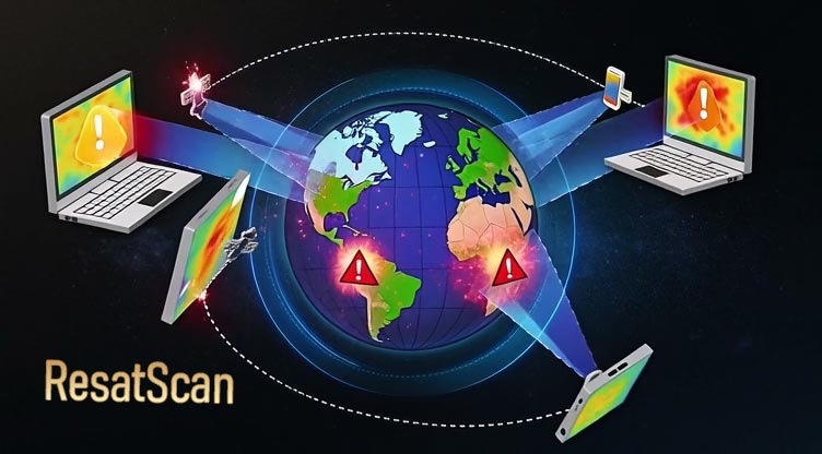 Satellite treasure hunting app for scanning metals with mobile and laptop