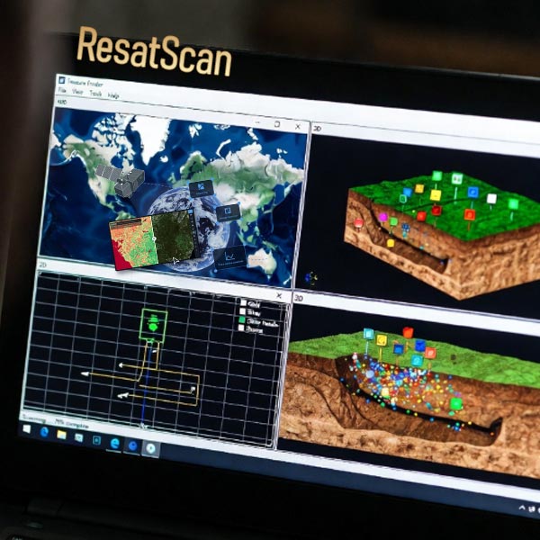 Underground satellite scanning with computers and laptops