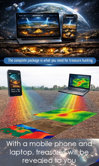 Treasure hunting with satellite applications for Android mobile and computer