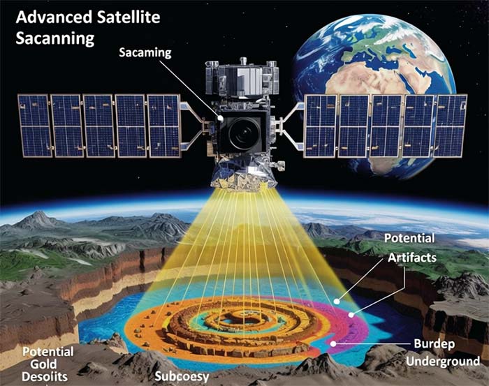 Underground satellite gold detection using integrated geological software